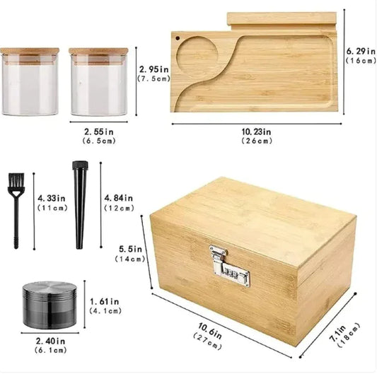 Large Bamboo Security Box with Combination Lock
