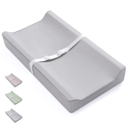 Blissful Diary Vegan Leather Baby Changing Pad – Waterproof, Standard Size, Light Gray