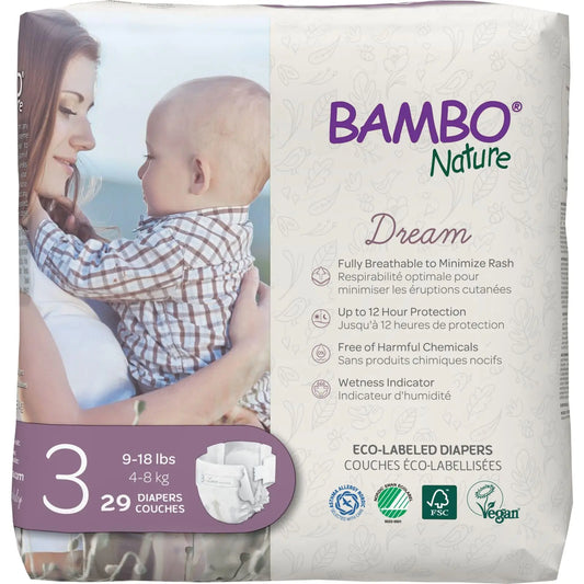 Bambo Nature Eco-Friendly Baby Diapers - Hypoallergenic and Super Absorbent, Size 3 (174 Count)