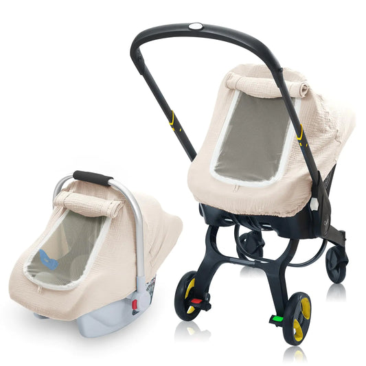3-Layer Muslin Infant Car Seat Canopy