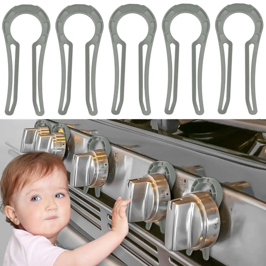 GasGuard Child & Pet Safety Knob Covers (5-Pack, Grey)