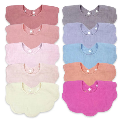 EllieHouse Soft Muslin Baby Bibs 10-Pack