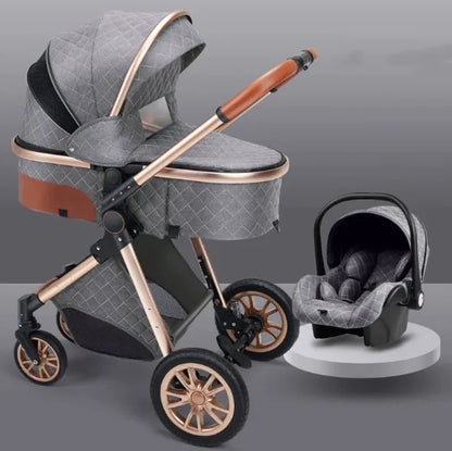 Sleek Elevated Baby Stroller Compact Fold