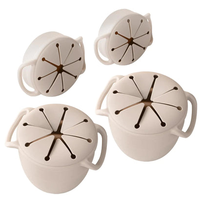 SnugSnack Silicone Baby Cups - Grey Twin Pack