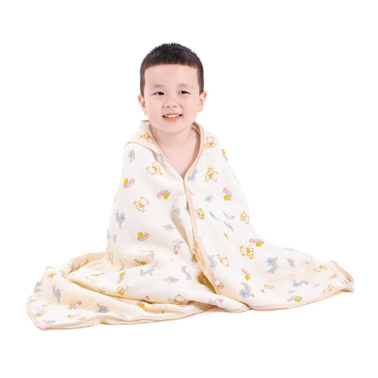 CuddlyBear Organic Cotton Hooded Towel for Toddlers