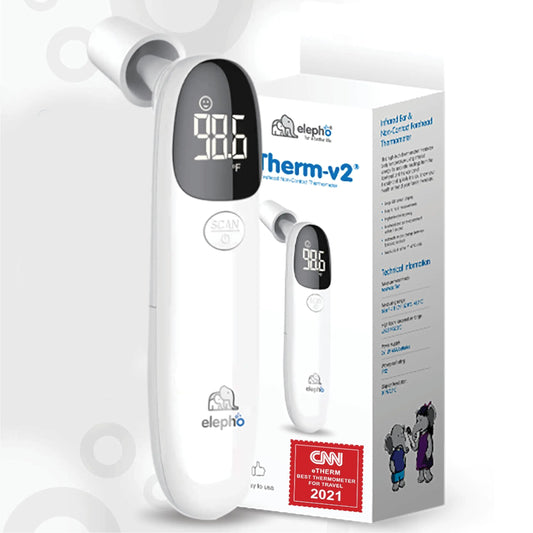 Elepho eTherm Ear & Forehead Thermometer – Non-Contact Infrared Digital Thermometer for Babies, Kids & Adults