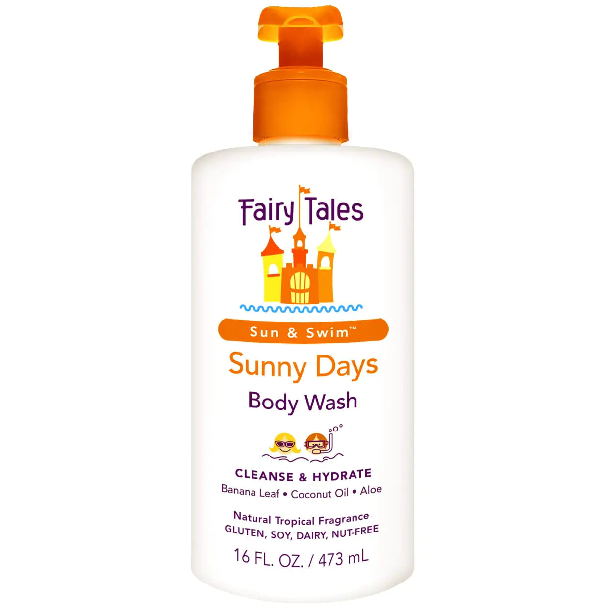 Fairy Tales Sunny Days Chlorine Removal Body Wash – 16oz After-Swim Cleanser for All Ages